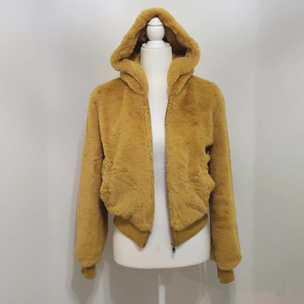 LOVE TREE Faux Fur Front Full Zip Hoodie, Women's: Medium, $50